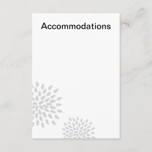Posh Petals | Zilver | Accommodaties invoegen Informatiekaartje (Voorkant)