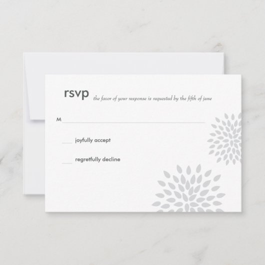 Posh Petals | Zilver | RSVP Kaartje (Voorkant)