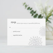 Posh Petals | Zilver | RSVP Kaartje (Staand voorkant)