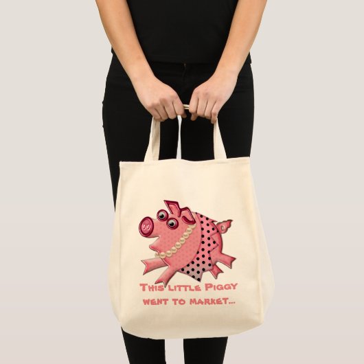 Posh Piggy gaat winkelen (gepersonaliseerd) Tote Bag (Voorkant (product))