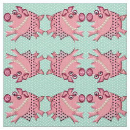 Posh Piggy in Pink op Lucite Green Stof