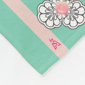 Posh Piggy in Pink op Mint Green Gepersonaliseerd Fleece Deken (Hoek)