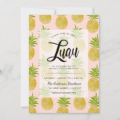 Posh Pineapple Luau Invite Kaart (Voorkant)