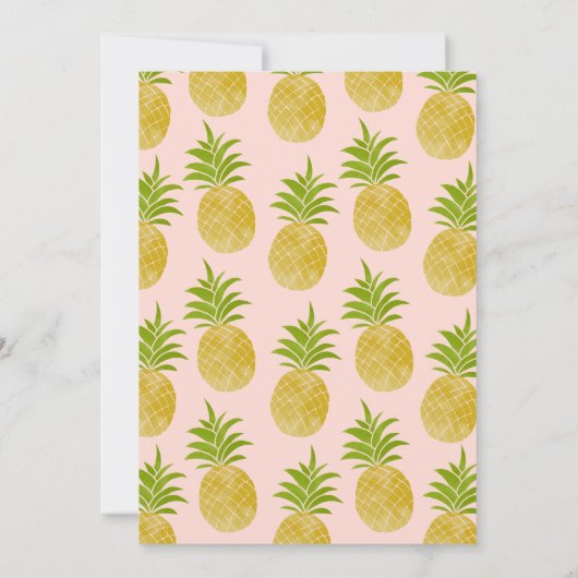 Posh Pineapple Luau Invite Kaart (Achterkant)