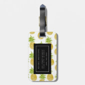 Posh Pineapple Monogrammed Bagagelabel (Achterkant verticaal)