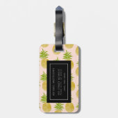 Posh Pineapple Monogrammed Bagagelabel (Achterkant verticaal)