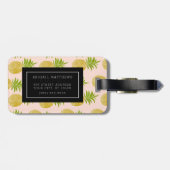 Posh Pineapple Monogrammed Bagagelabel (Achterkant horizontaal)