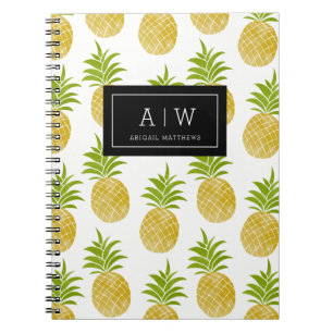 Posh Pineapple Monogrammed Notitieboek