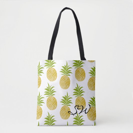 Posh Pineapple Monogrammed Tas (Voorkant)