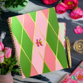 Posh Pink and Green Argyle Monogrammed Planner