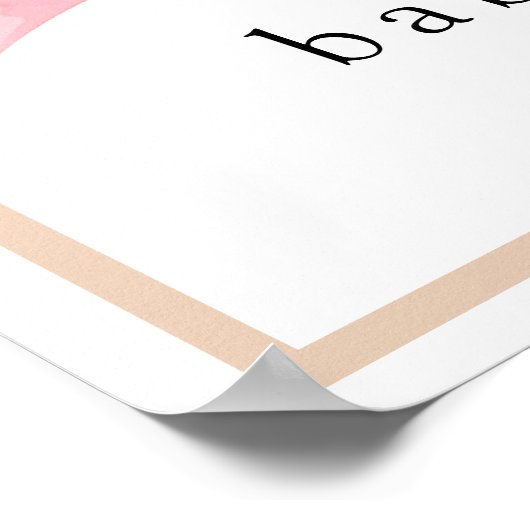 Posh Pink Coquette Bow Baby shower Welkom Poster (Hoek)