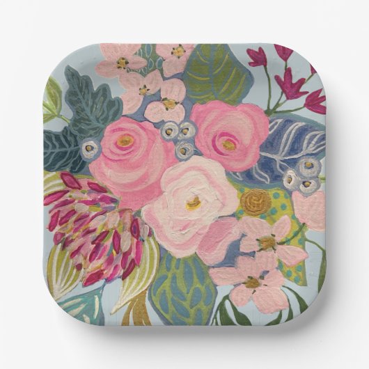 Posh Pink Roses Paper Bord (Voorkant)