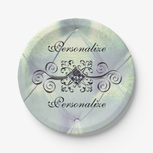 Posh pintuck en diamant papieren bordje (Voorkant)