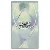 Posh pintuck satijn look blauw zilver klein cadeauzakje (Achterkant)