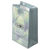 Posh pintuck satijn look blauw zilver klein cadeauzakje (Voorkant Gekanteld)