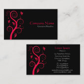 Posh Plant - Rood op zwart Visitekaartje (Voorkant / Achterkant)