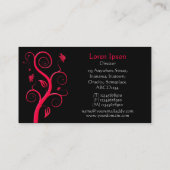 Posh Plant - Rood op zwart Visitekaartje (Achterkant)