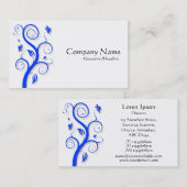 Posh Plant (Shadowed) - Blue on White Visitekaartje (Voorkant / Achterkant)