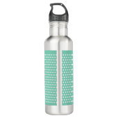 Posh Polka Dots Mint Green Monogram en Naam Waterfles (Achterkant)