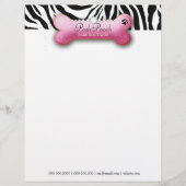 Posh Pooch Pink Zebra Briefhoofd (Voorkant)