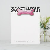 Posh Pooch Pink Zebra Briefhoofd (Staand voorkant)