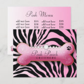 Posh Pooch Pink Zebra Briefkaart (Voorkant / Achterkant)