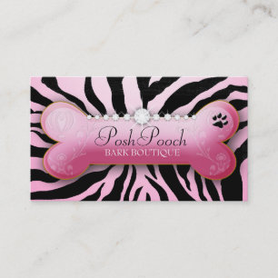 Posh Pooch Pink Zebra Visitekaartje