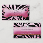 Posh Pooch Pink Zebra Visitekaartje (Voorkant / Achterkant)