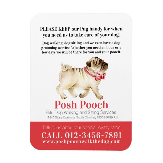 Posh pooch, schattig rondlopen van honden magneet (Verticaal)