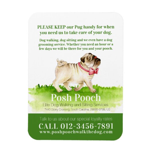 Posh pooch, schattig rondlopen van honden magneet (Verticaal)