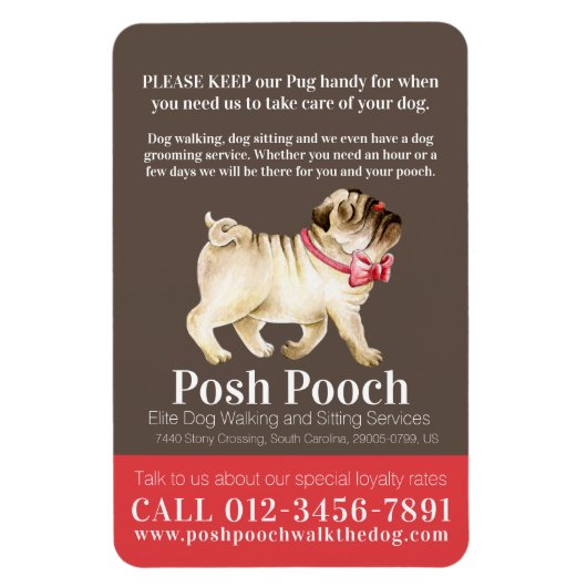 Posh pooch, schattig rondlopen van honden magneet (Verticaal)