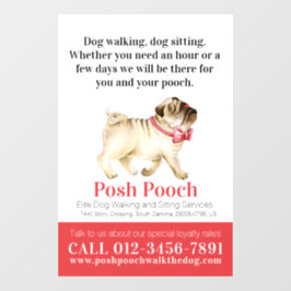 Posh pooch, schattig rondlopen van honden raamsticker