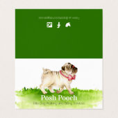 Posh pooch, schattig rondlopen van honden visitekaartje (Buitenkant ongevouwen)