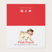 Posh pooch, schattig rondlopen van honden visitekaartje (Buitenkant ongevouwen)