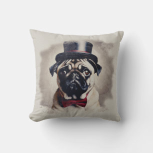 Posh Pug Portret Kussen