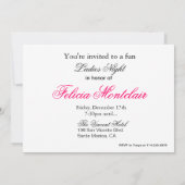 Posh Purse High Heels en Lipstick Damesnacht Kaart (Achterkant)