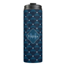 Posh Quilted Navy & Bling Thermosbeker
