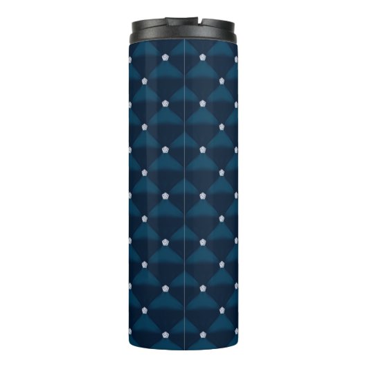 Posh Quilted Navy & Bling Thermosbeker (Achterkant)