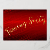 Posh Red Birthday Folie Uitnodiging (Voorkant)