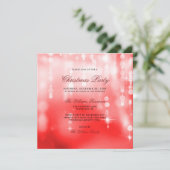 Posh Red Lights Bokeh Kerstmis Kaart (Staand voorkant)