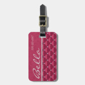 Posh Red Violet & Silver Bling Bagagelabel (Voorkant verticaal)