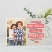 Posh Ribbon Holiday-fotokaarten Feestdagenkaart (Staand voorkant)