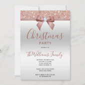 Posh Roos Gold Jewel Bow Kerstfeest Kaart (Voorkant)