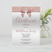 Posh Roos Gold Jewel Bow Kerstfeest Kaart (Staand voorkant)