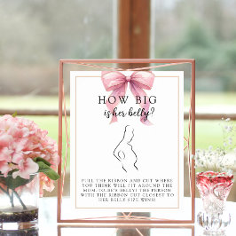 Posh roze buik grootte Baby shower spel Poster