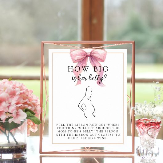Posh roze buik grootte Baby shower spel Poster