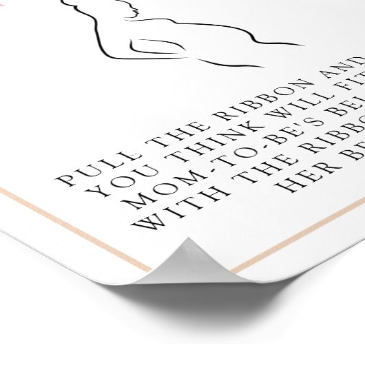 Posh roze buik grootte Baby shower spel Poster (Hoek)