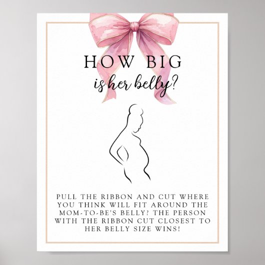 Posh roze buik grootte Baby shower spel Poster (Voorkant)