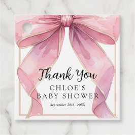 Posh Roze Coquette Bow Baby shower Bedankjes Labels