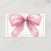 Posh Roze Coquette Bow Baby shower Informatiekaartje (Achterkant)